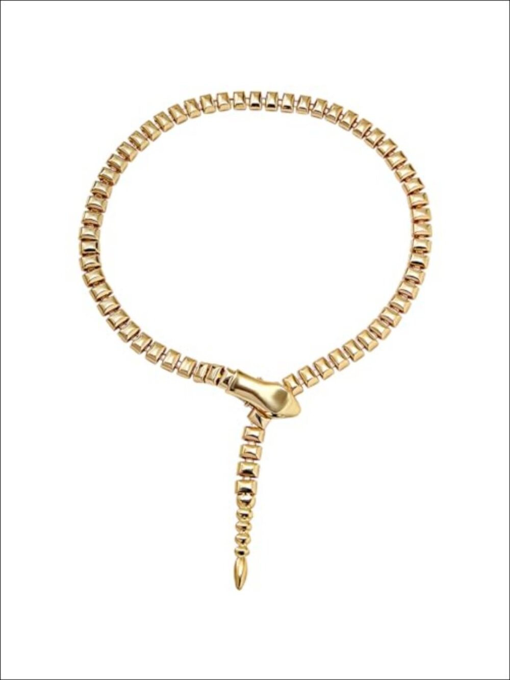 Snake Collar Necklace Copper Curved Cuff Chain Women's Serpent Jewelry